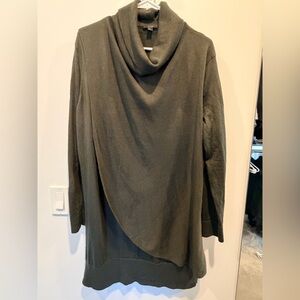 COS Dark Olive Cowl Neck Sweater Dress